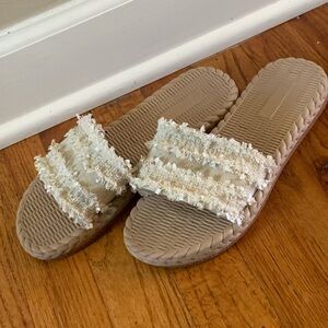 Women's Tan Slide Sandals